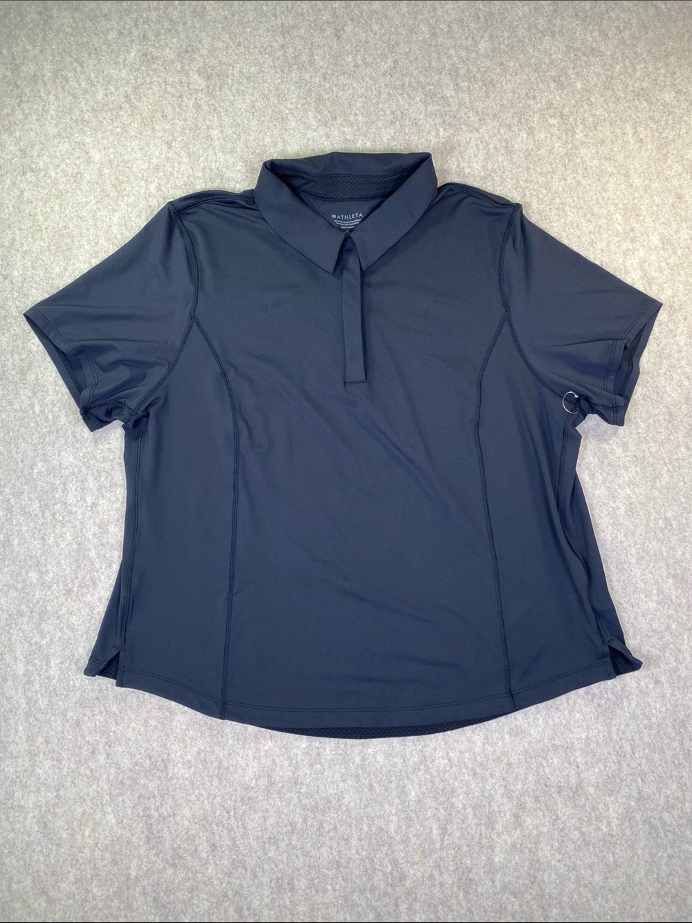Athleta Women's Black Short-Sleeve Polo Shirt Size xl